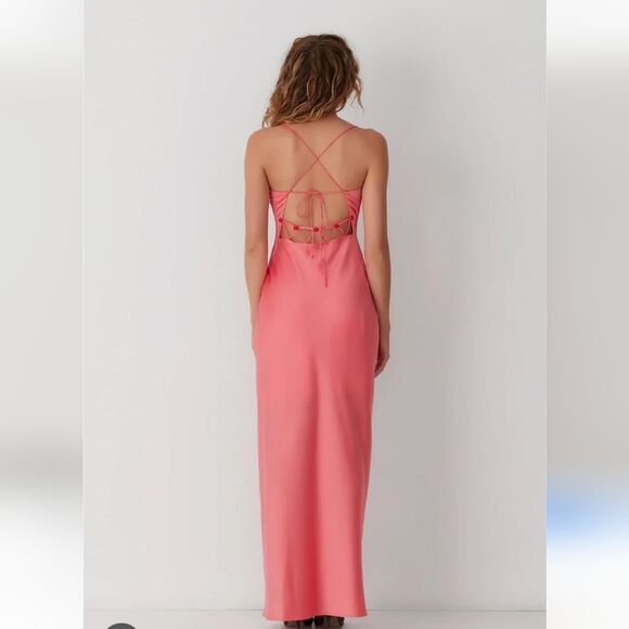 The Wolf Gang NWT Las Lolas Maxi Dress - Coral - Picture 2 of 10